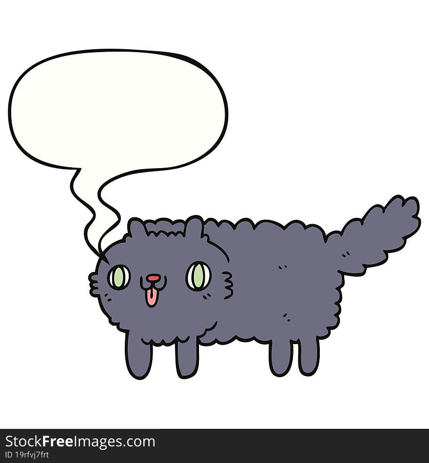 cartoon cat with speech bubble. cartoon cat with speech bubble