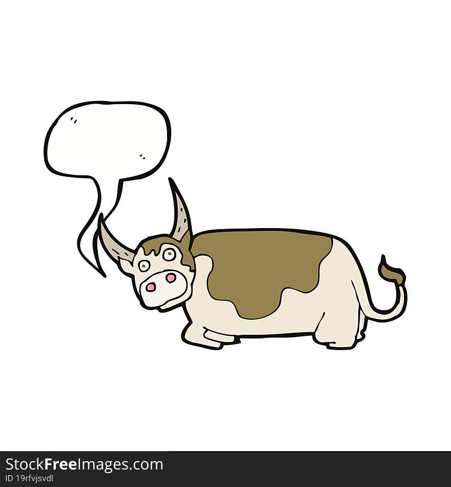 cartoon bull with speech bubble