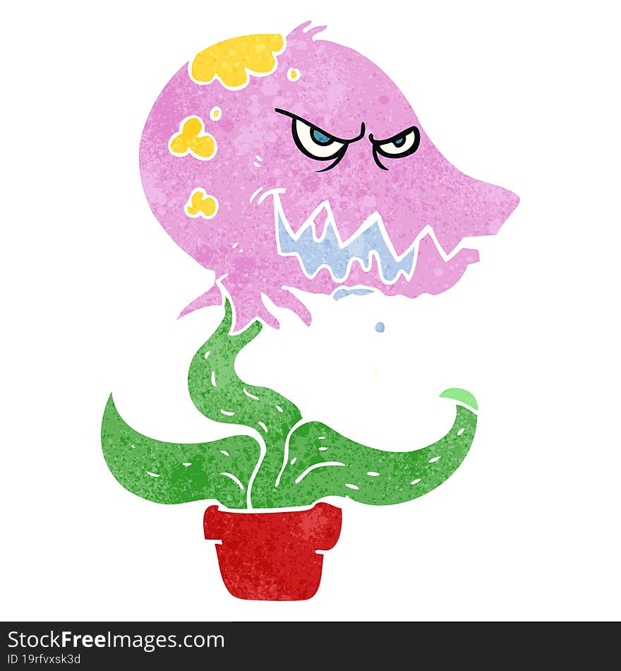 Retro Cartoon Monster Plant