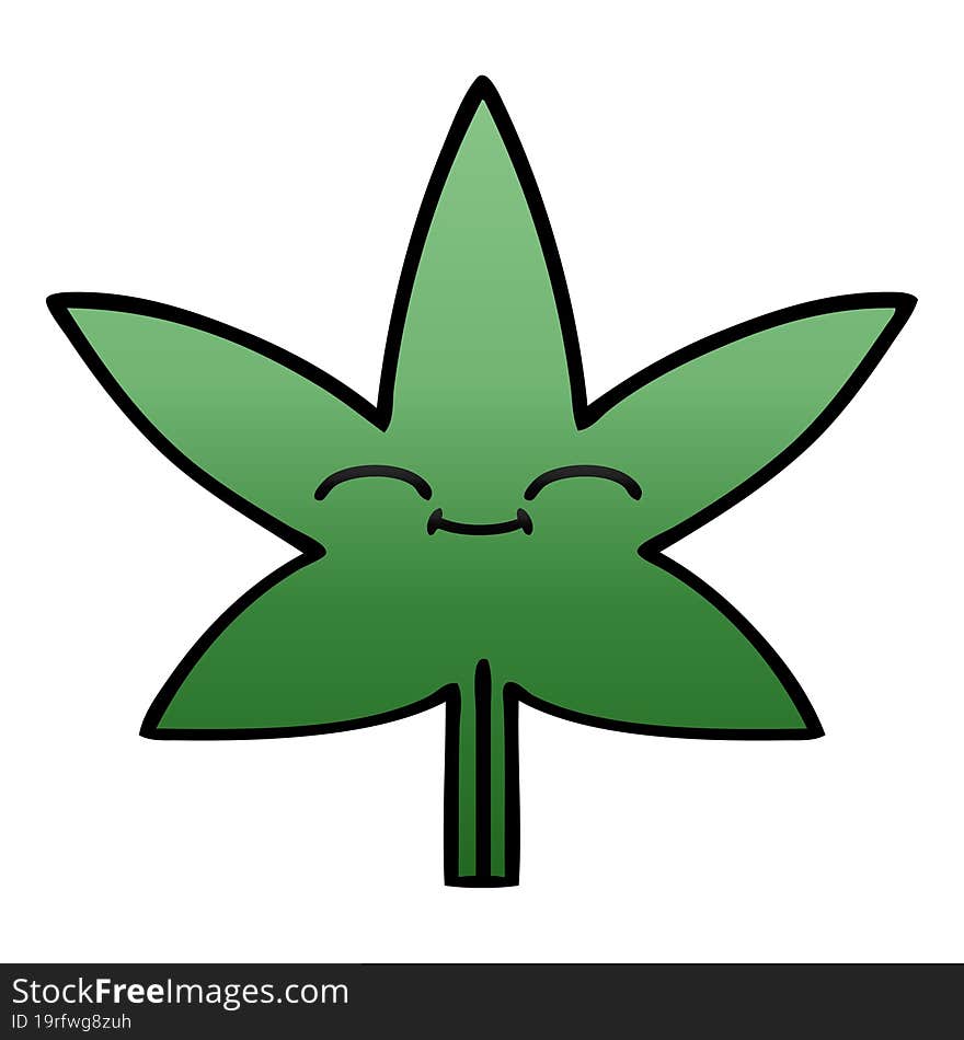 gradient shaded cartoon marijuana leaf