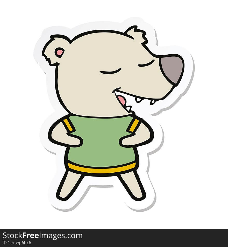 Sticker Of A Cartoon Bear