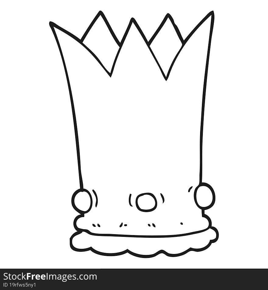 black and white cartoon crown