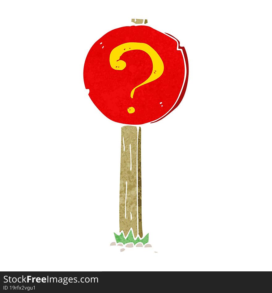 Cartoon Question Mark Sign Post