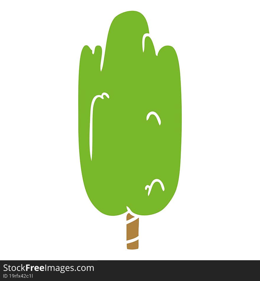 hand drawn cartoon doodle single green tree