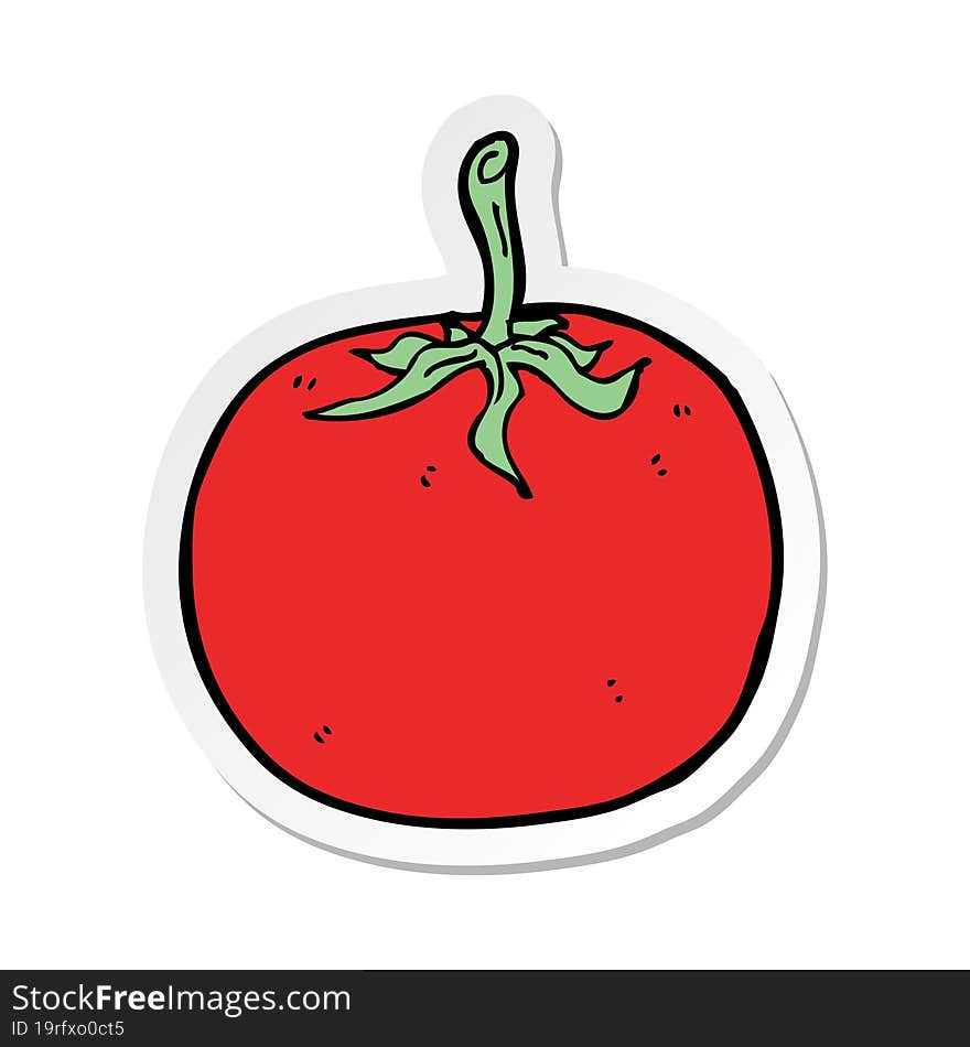 sticker of a cartoon tomato