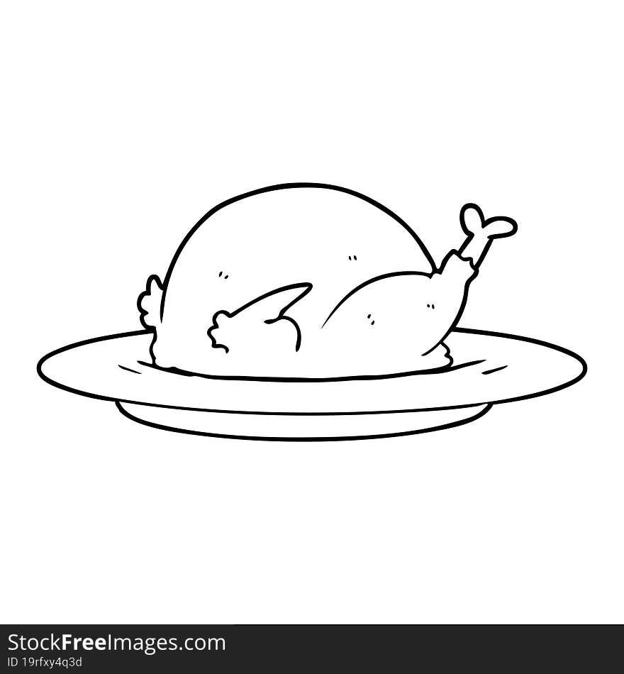 cartoon cooked turkey. cartoon cooked turkey