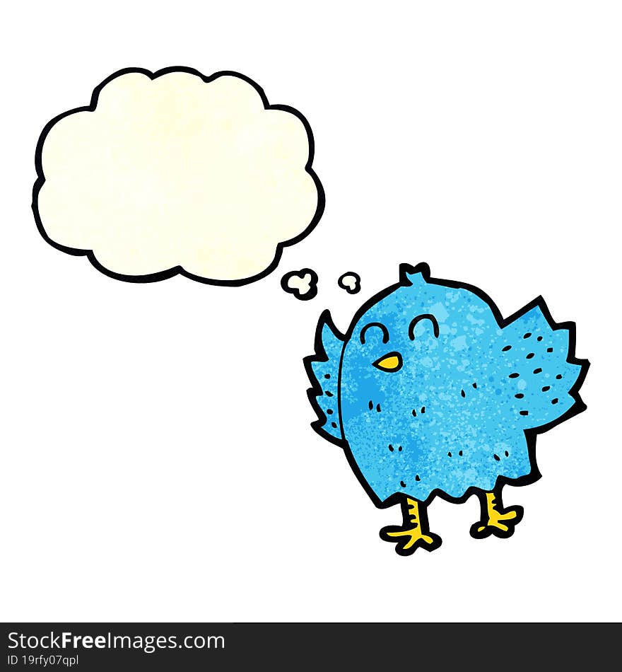 cartoon bird with thought bubble