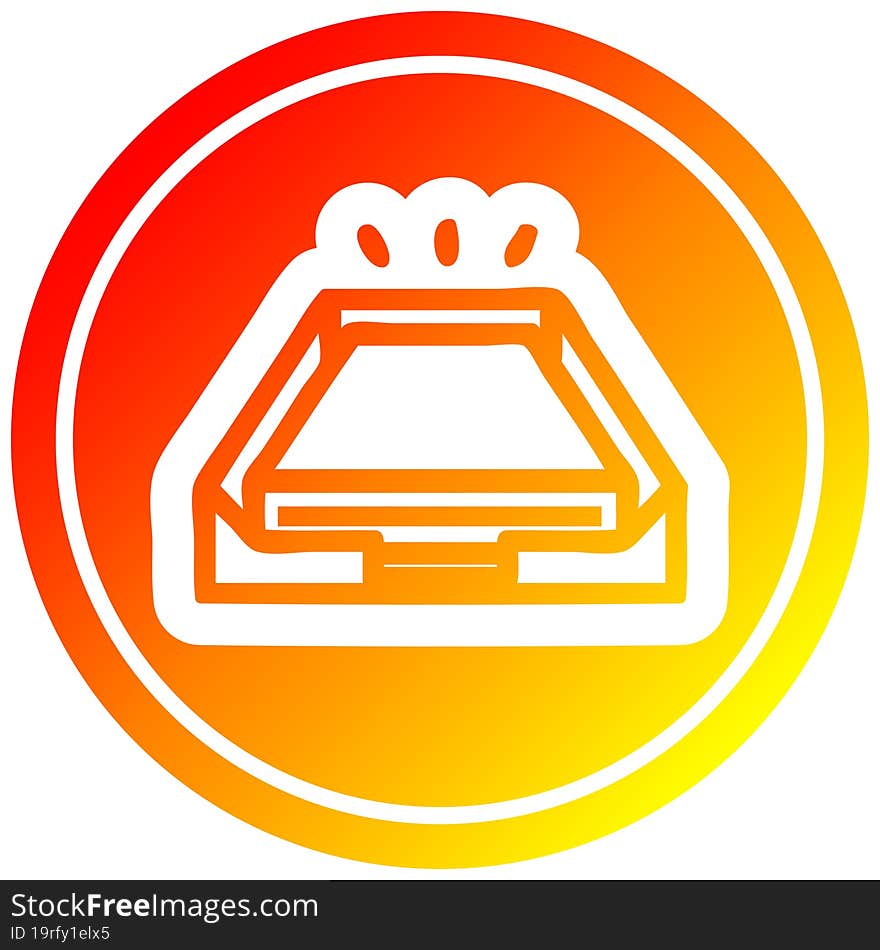 low office paper stack circular icon with warm gradient finish. low office paper stack circular icon with warm gradient finish