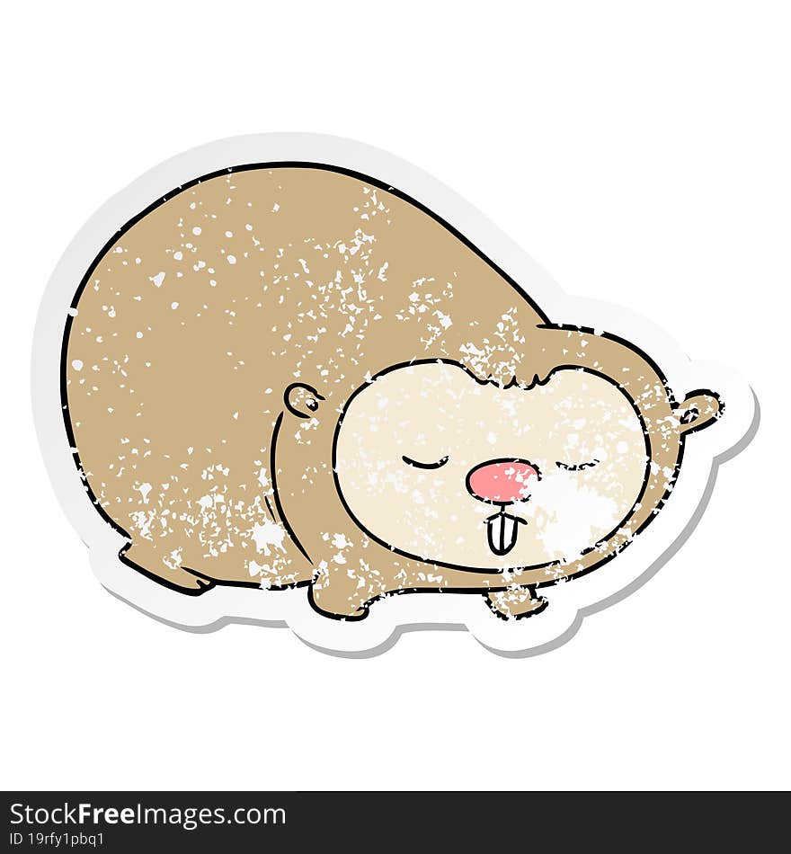 Distressed Sticker Of A Cartoon Wombat