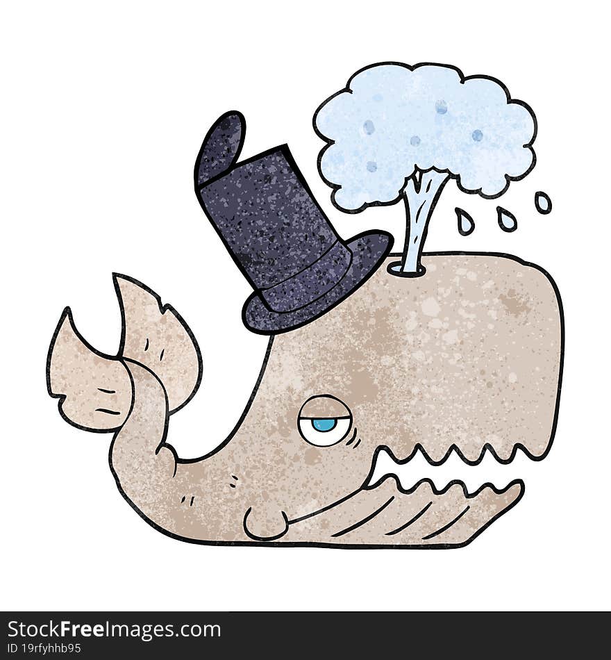 textured cartoon whale spouting water