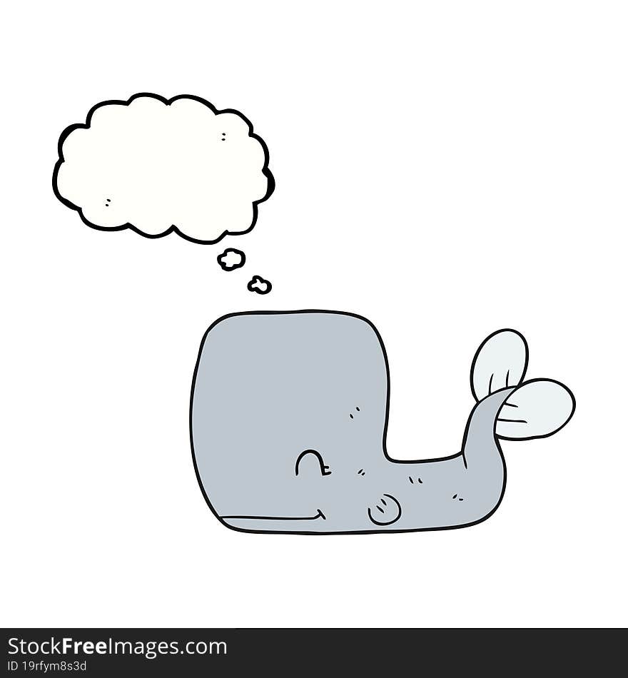 thought bubble cartoon happy whale