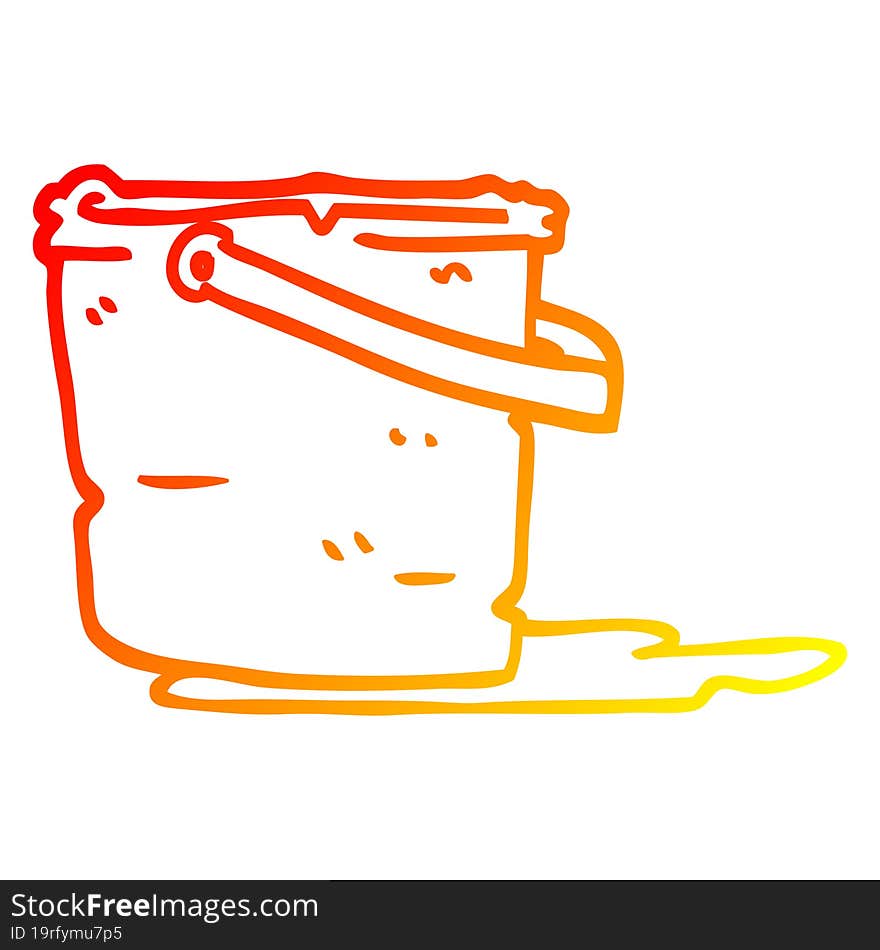 warm gradient line drawing cartoon bucket