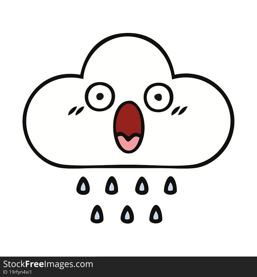 Cute Cartoon Rain Cloud