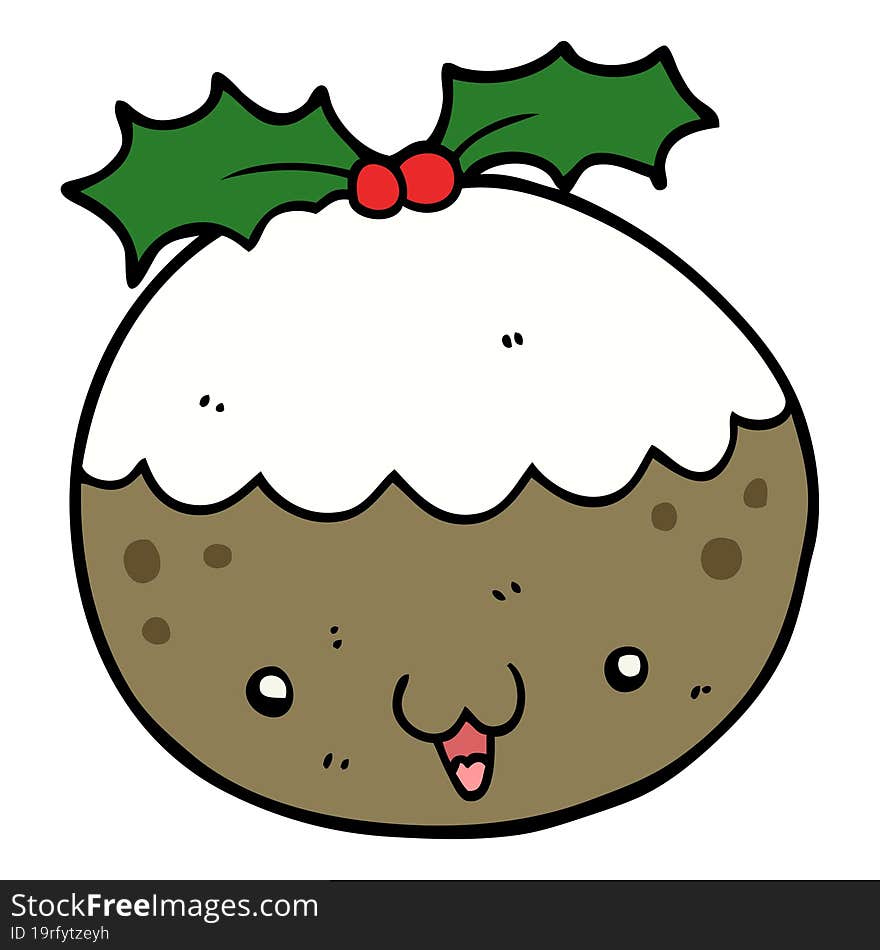 cute cartoon christmas pudding