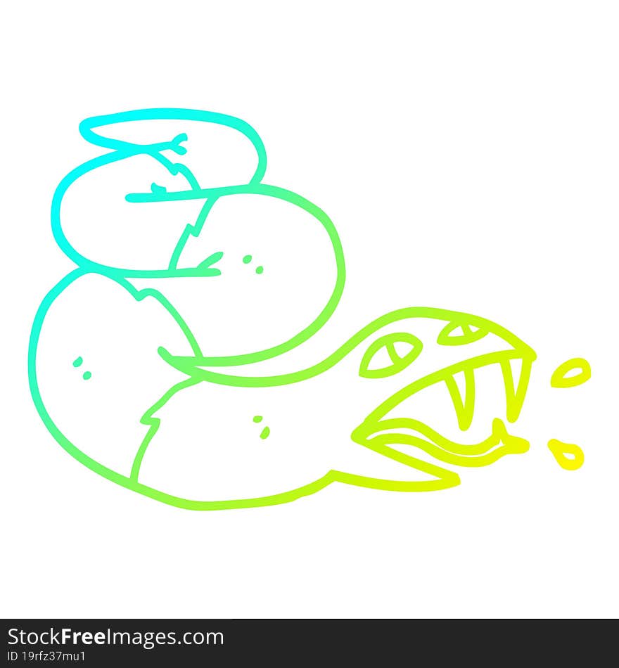 cold gradient line drawing cartoon hissing snake