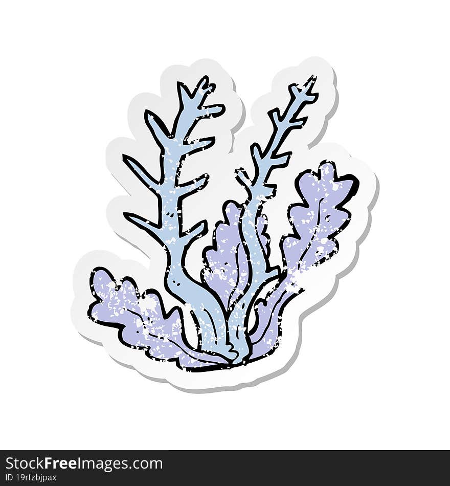 retro distressed sticker of a cartoon seaweed