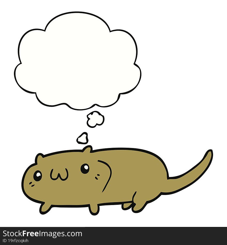 cartoon cat with thought bubble. cartoon cat with thought bubble