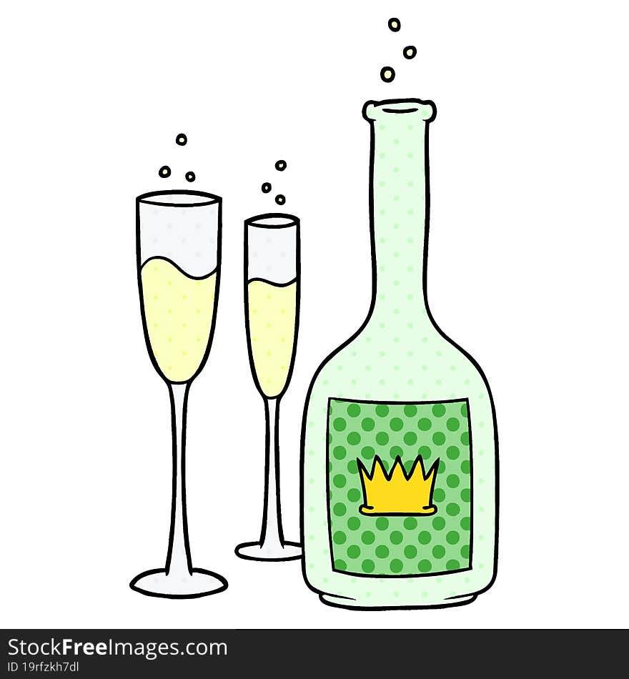 cartoon champagne. cartoon champagne