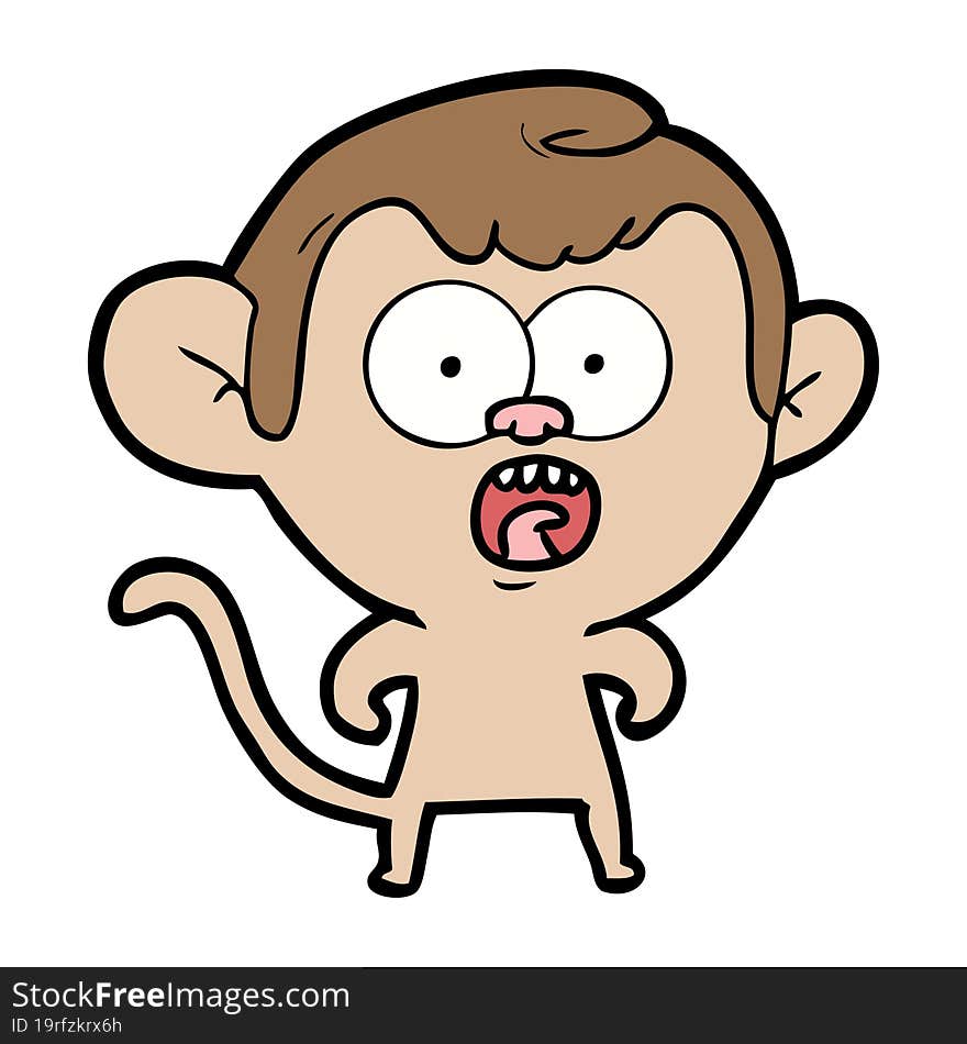 cartoon shocked monkey. cartoon shocked monkey