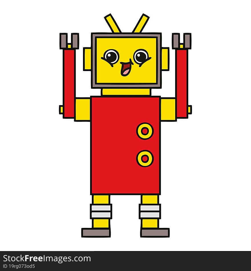 cute cartoon of a happy robot. cute cartoon of a happy robot