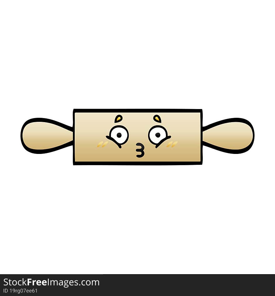 gradient shaded cartoon of a rolling pin