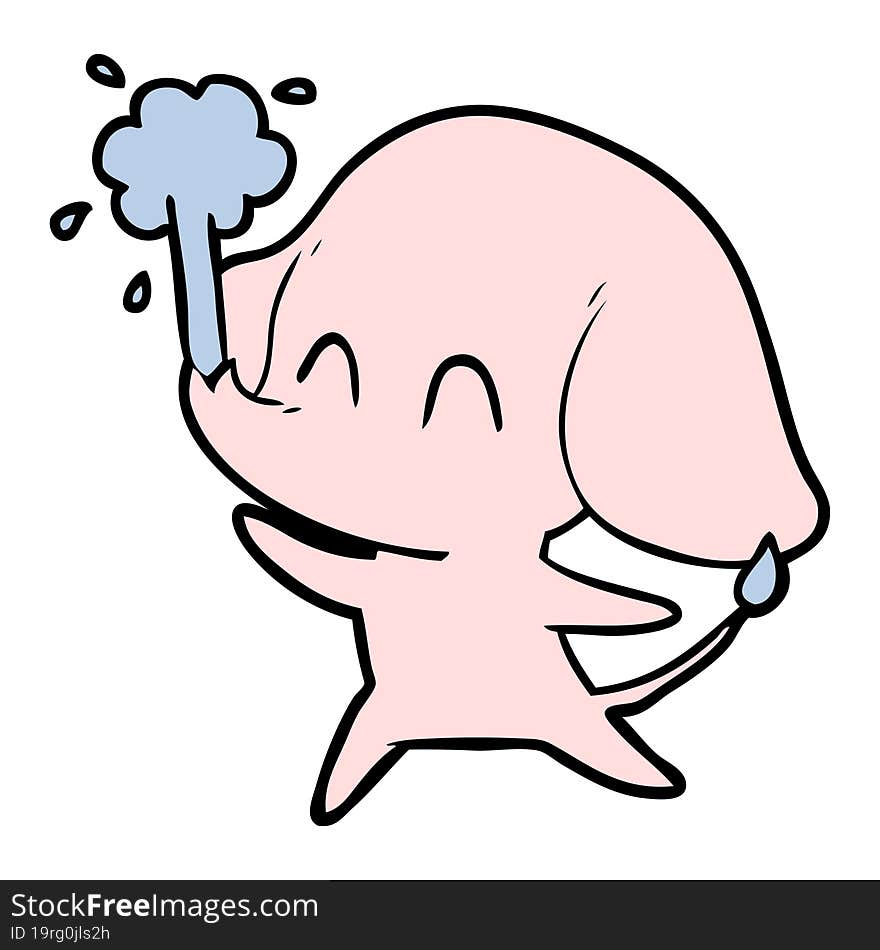 cute cartoon elephant spouting water. cute cartoon elephant spouting water