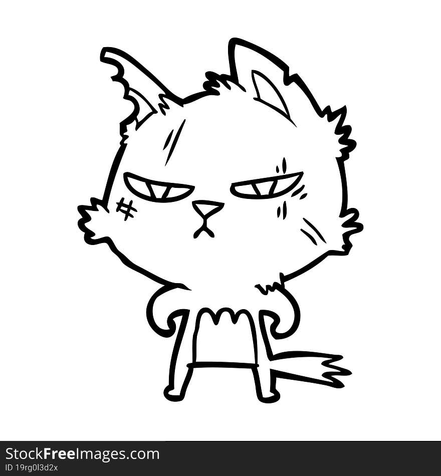 tough cartoon cat. tough cartoon cat