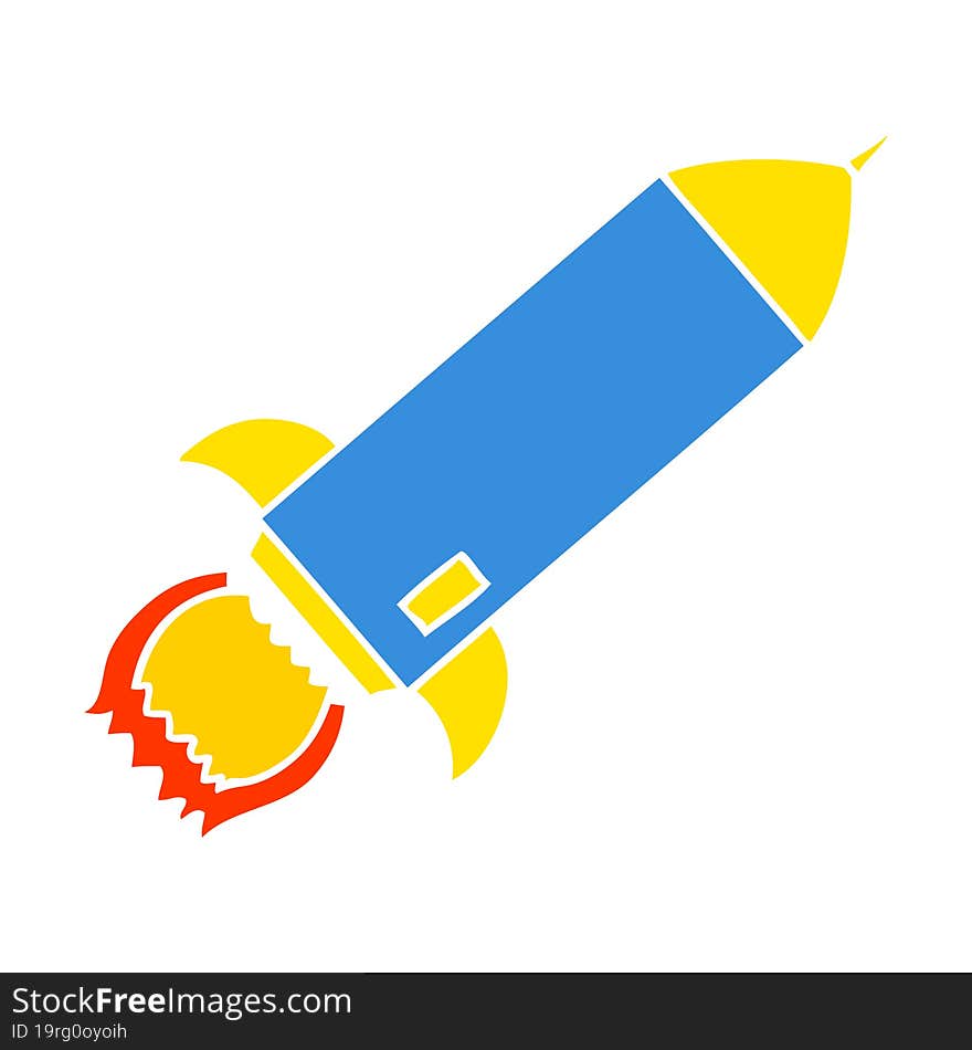 flat color style cartoon rocket