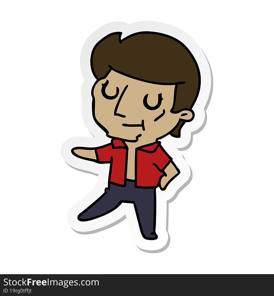 sticker cartoon of kawaii older man