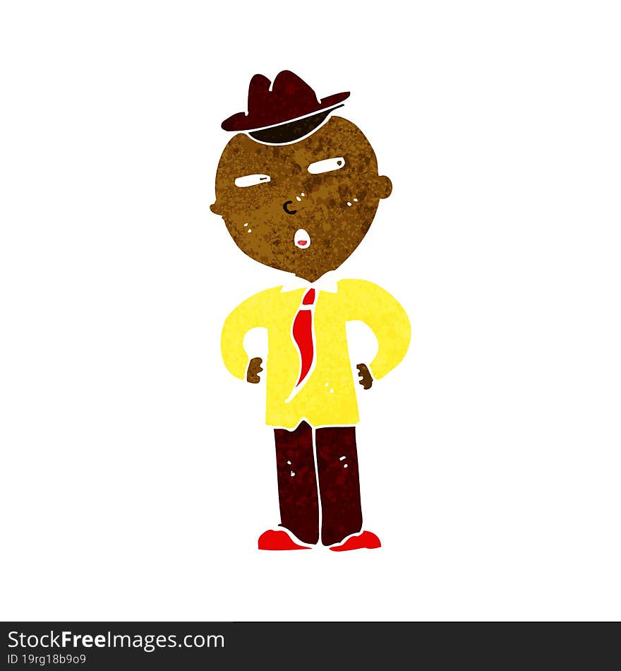 cartoon man wearing hat