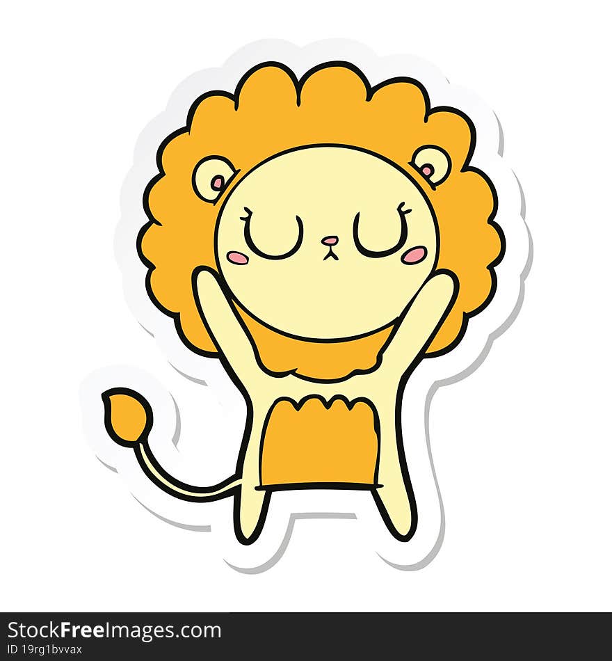 sticker of a cartoon lion