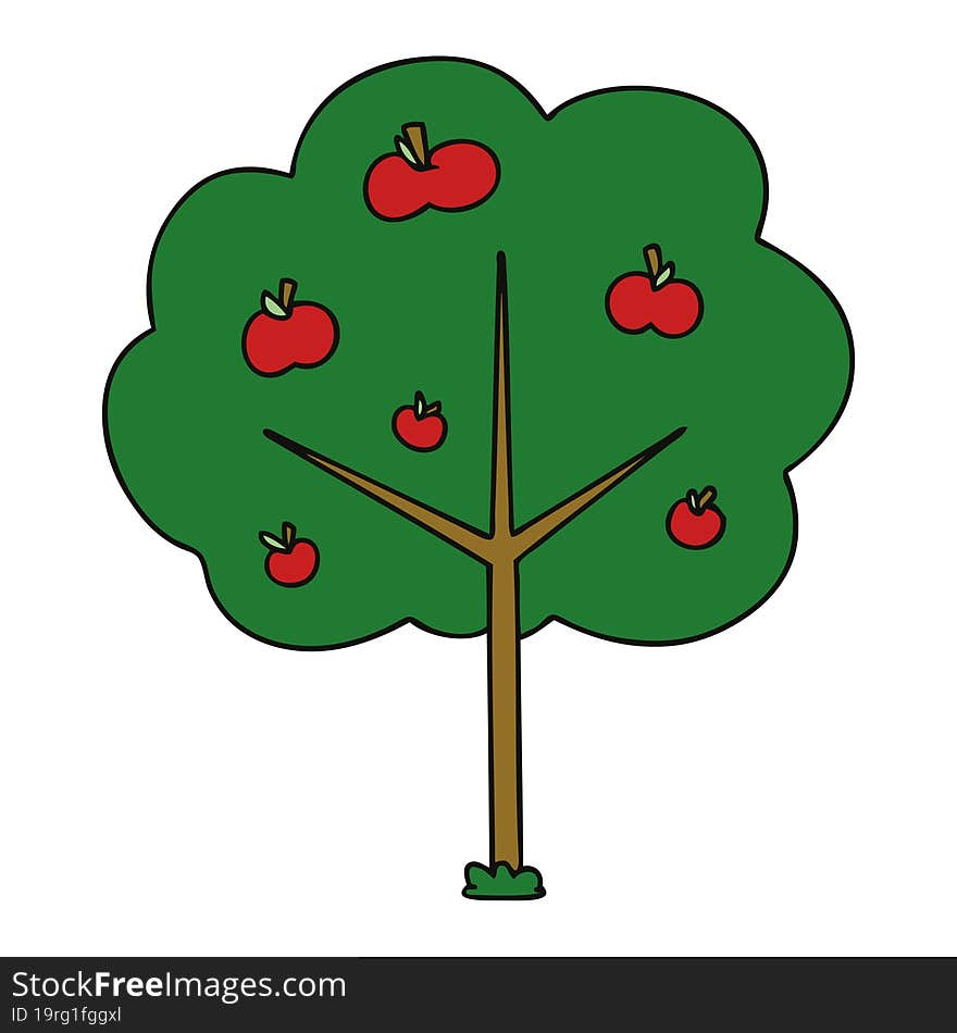 quirky hand drawn cartoon tree