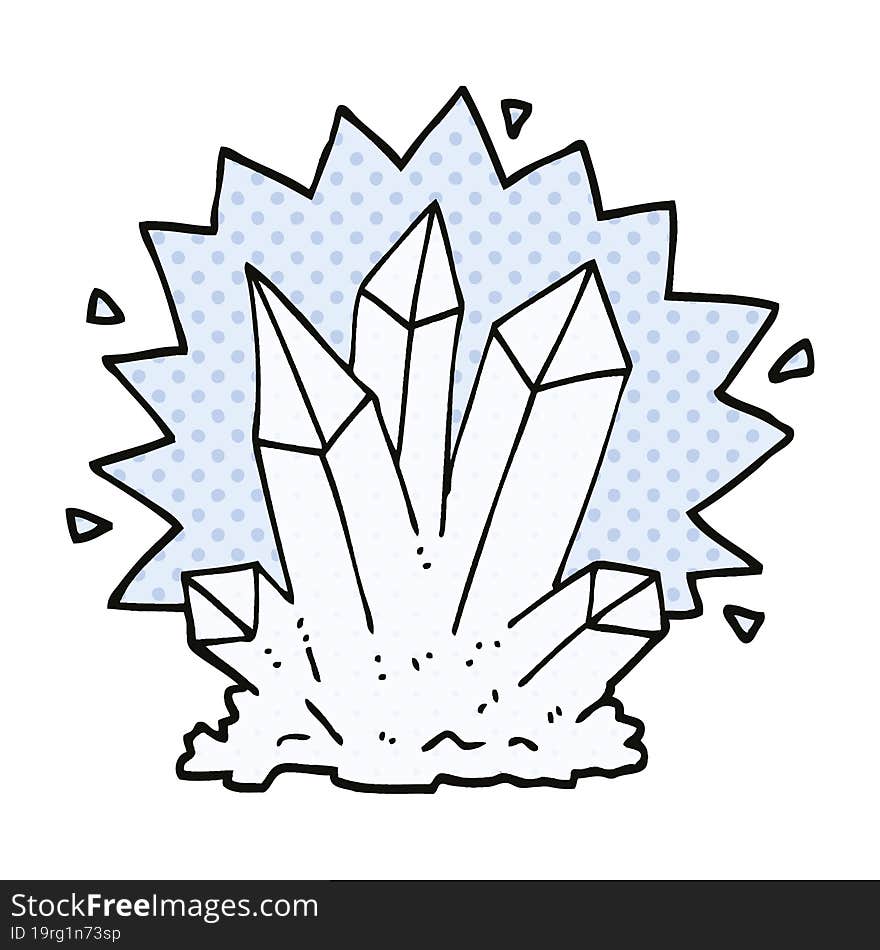 comic book style cartoon natural crystals