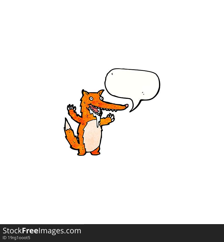 cartoon drooling fox