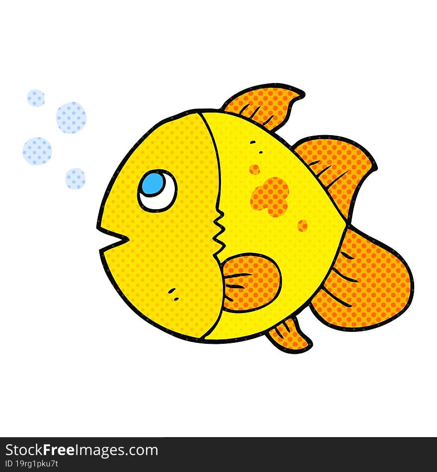 freehand drawn cartoon fish