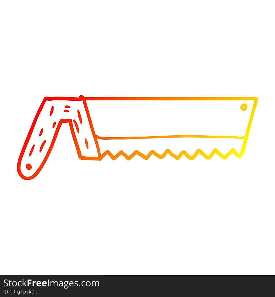 warm gradient line drawing old saw cartoon