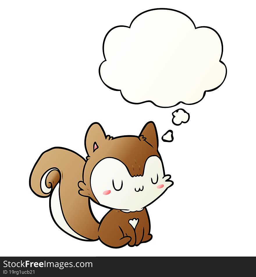 cartoon squirrel and thought bubble in smooth gradient style