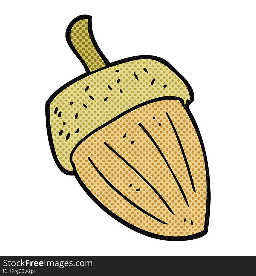 freehand drawn cartoon acorn