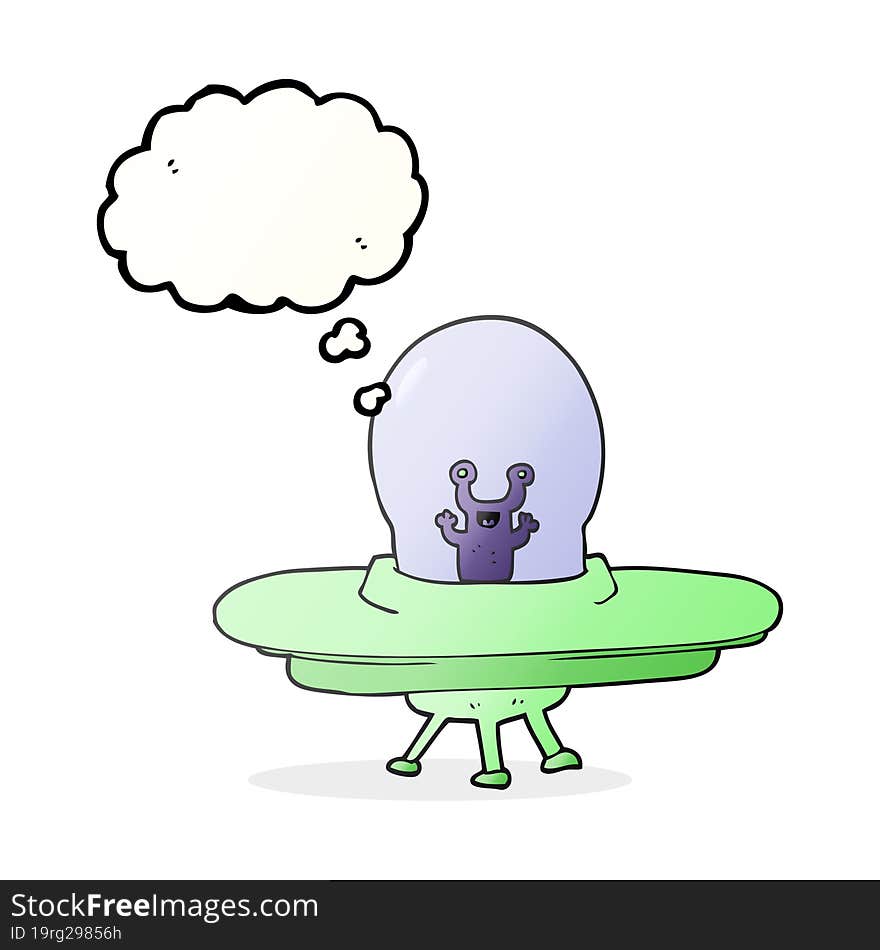 thought bubble cartoon alien spaceship