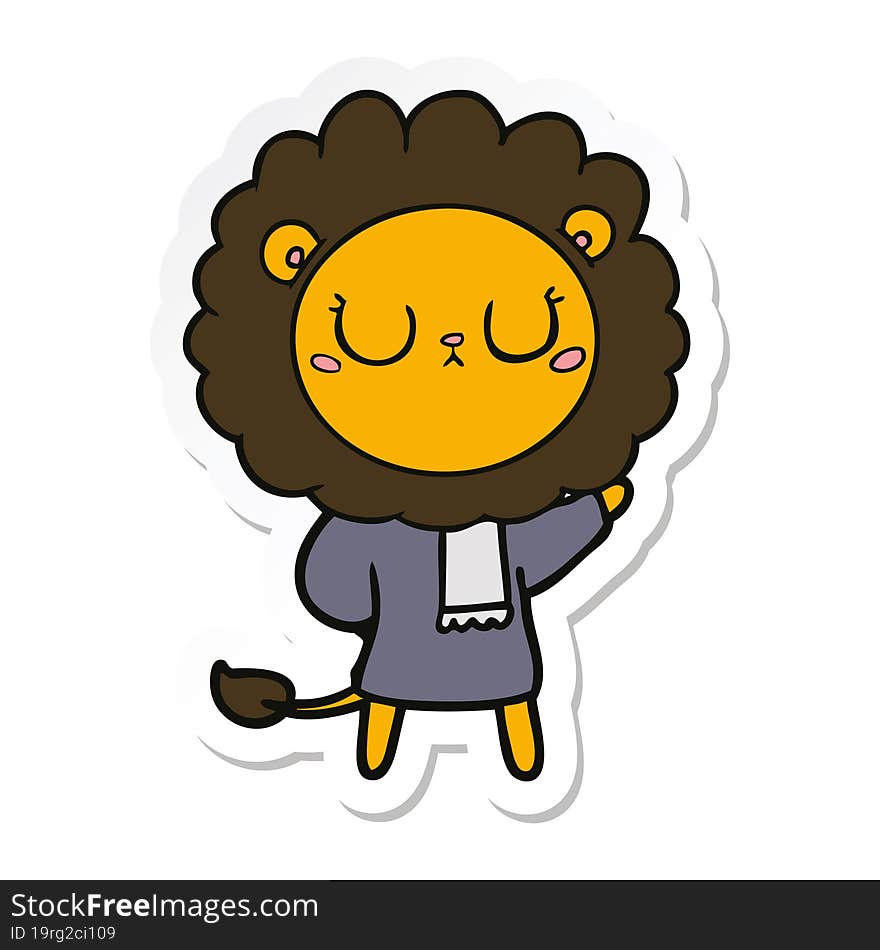 Sticker Of A Cartoon Lion