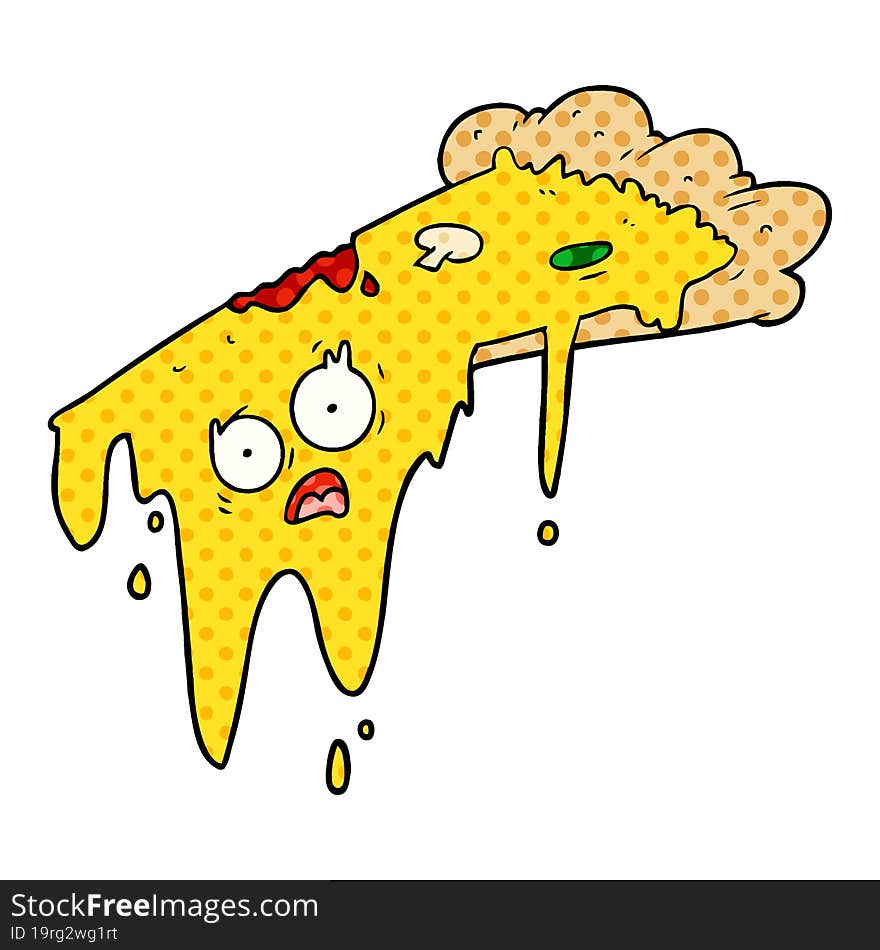 melting pizza cartoon. melting pizza cartoon