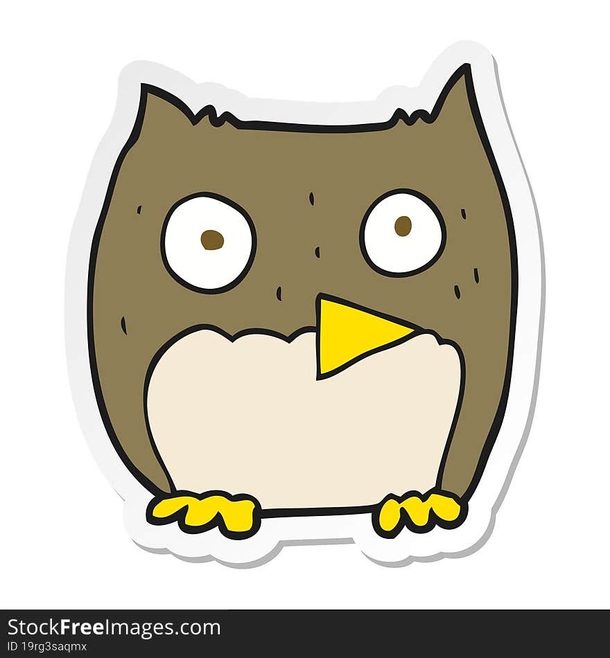 Sticker Of A Cartoon Owl