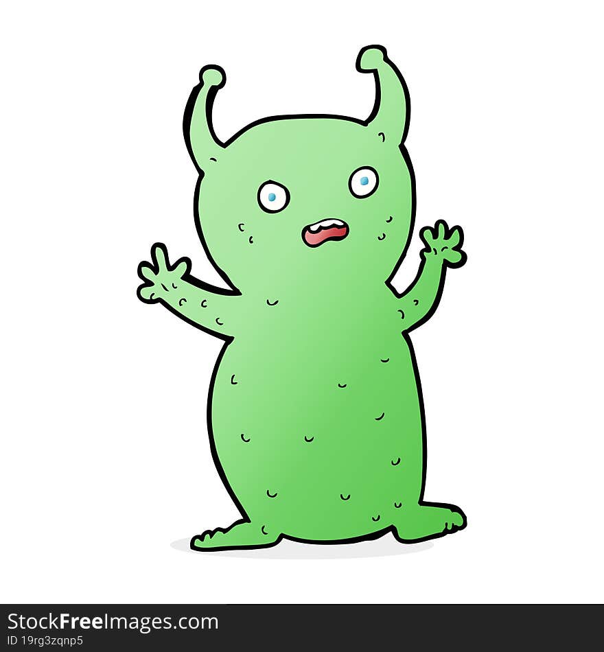 cartoon funny little alien