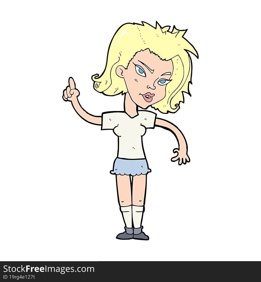 cartoon woman with idea