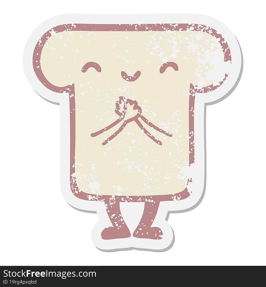 cute slice of bread grunge sticker