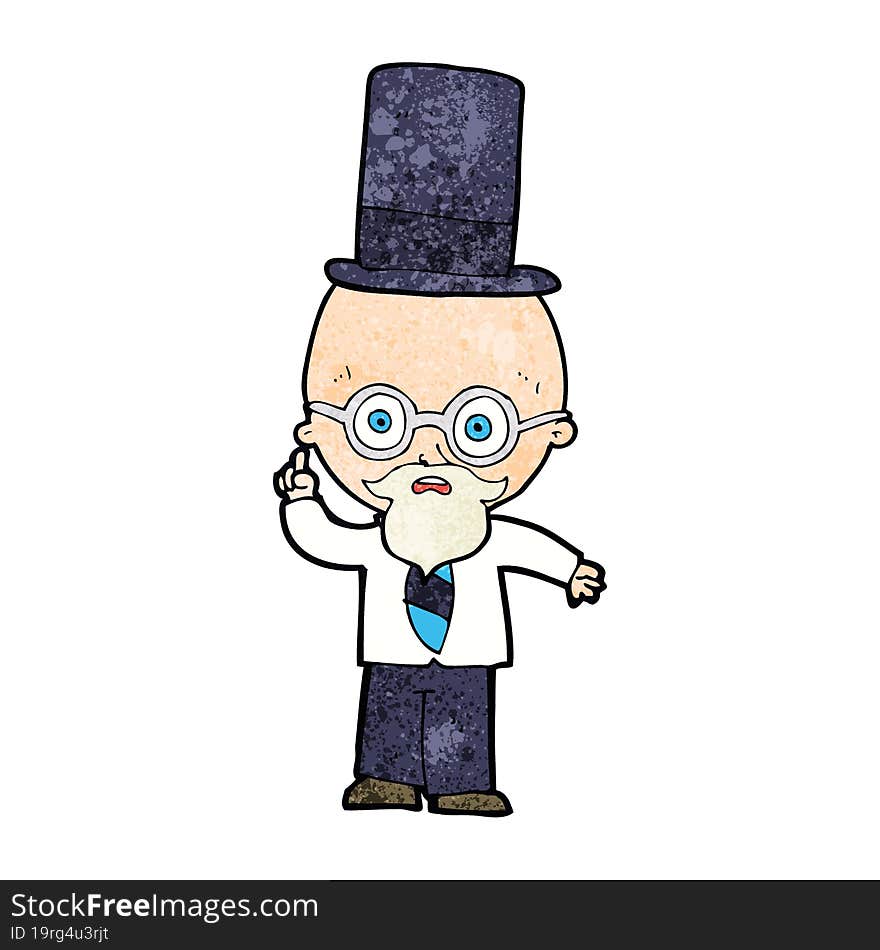 cartoon man wearing top hat