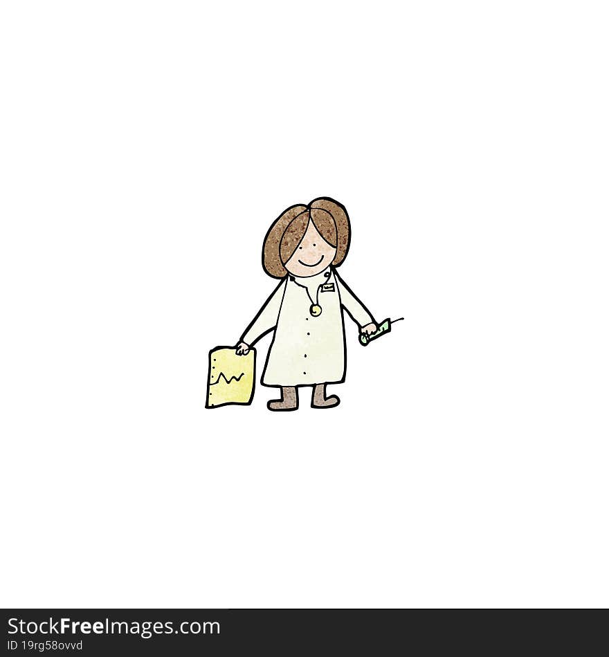 child\'s drawing of a friendly doctor