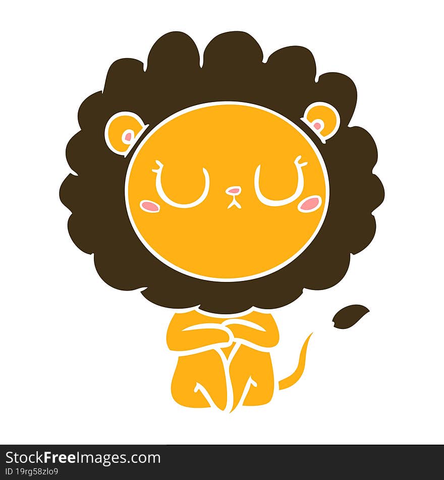 flat color style cartoon lion