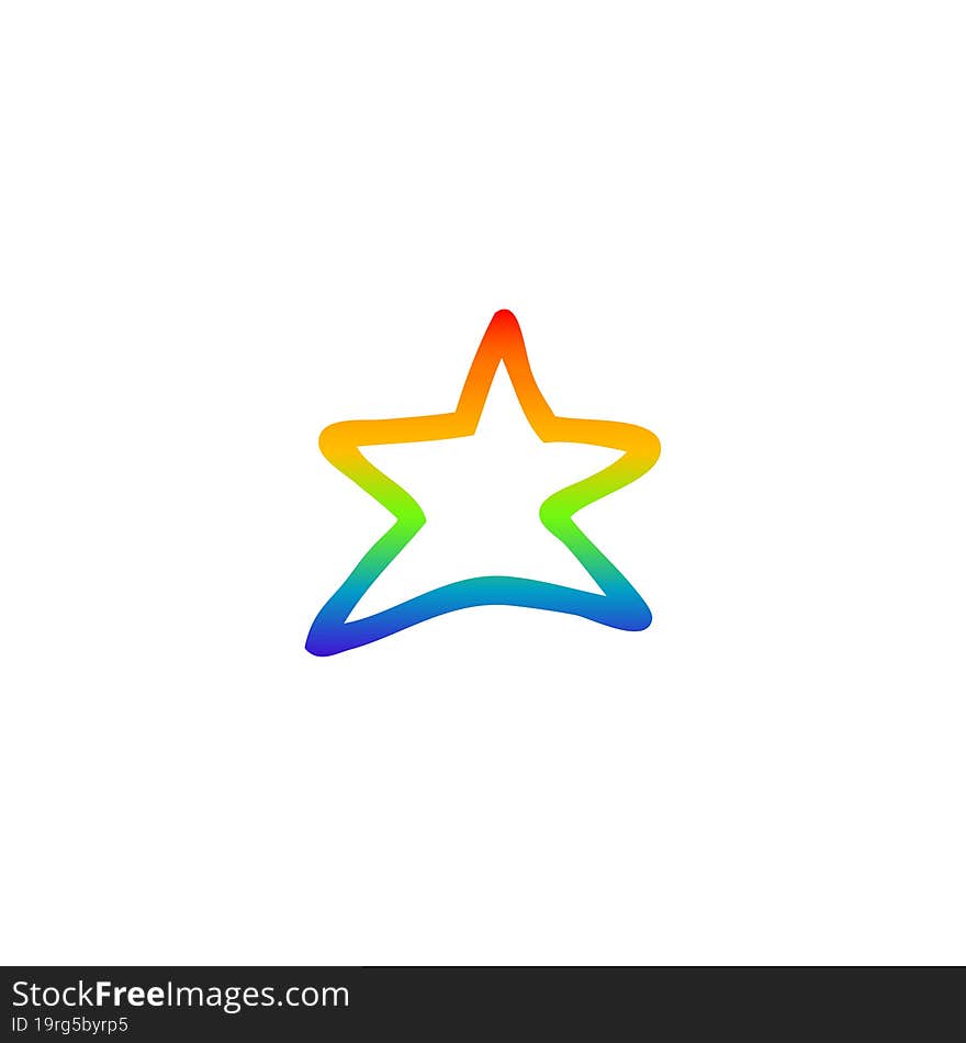 rainbow gradient line drawing cartoon star symbol