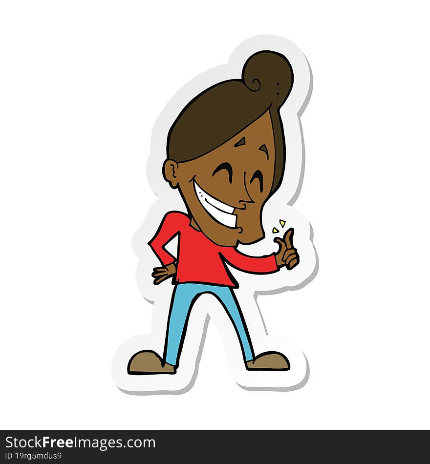 Sticker Of A Cartoon Man Snapping Fingers